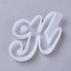 Буквы diy силиконовые Молды, для уф-смолы, изготовление ювелирных изделий из эпоксидной смолы, letter.k, 52x63x8 мм, внутренний диаметр: 37x49 мм