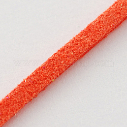 Suede Cords, Faux Suede Lace, Orange Red, 2x1mm