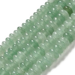 Естественный зеленый авантюрин бисер нитей, блюдце бусины, рондель, 6.5x3 мм, отверстие : 1 мм, около 118~119 шт / нитка, 15.35'' (39 см)