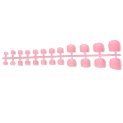 Vollständige Abdeckung gefälschte Zehennägel einfarbige Kunststoff-Fußnägel künstliche Zehennagelspitzen, üben Maniküre Nagelkunstwerkzeug, rosa, 6.2~20x6.2~19 mm, 24 Stück / Set
