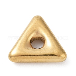 Intercalaire perles en 304 acier inoxydable, triangle, or, 16.5x18.5x4.5mm, Trou: 4mm