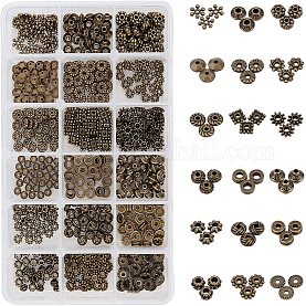 100pcs Large Hole Spacer Beads Tibetan Alloy Antique Silver