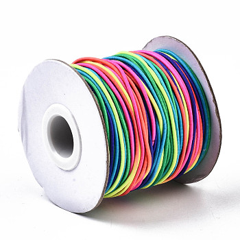 Runde elastische Schnur, mit Nylon außen und innen Gummi, Farbig, 1 mm, ca. 109.36 Yard (100m)/Rolle