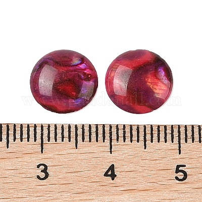 Кабошоны из натуральной раковины морского ушка/ракушки пауа из смолы&nbsp;SSHEL-K003-10MM-02-1