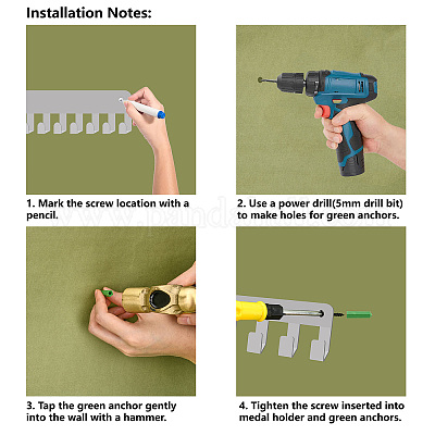 Porta Medaglie Da Parete In Metallo - Per Nuoto E Sport, Con Ripiano Per Trofei, 40x20 Cm
