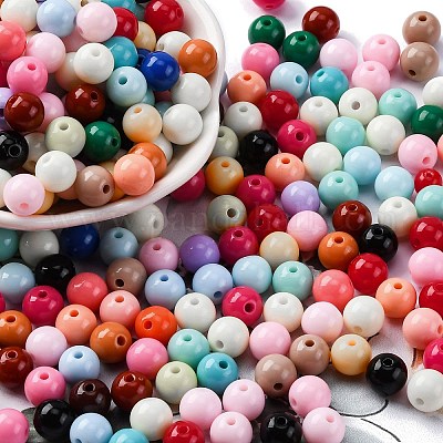 Непрозрачные акриловые бусины&nbsp;SACR-Q004-02E-1