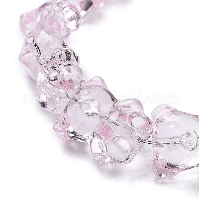 Chapelets de perles en verre électroplaqué&nbsp;EGLA-P063-PL01-1