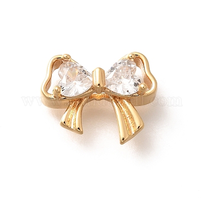 Латунные микро проложить кубического циркония бусы KK-C085-09G-1