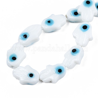 Ручной сглаза бусины бисер нитей&nbsp;LAMP-WH0006-06G-1