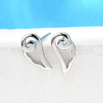 925 Sterling Silber Ohrstecker&nbsp;EJEW-P305-02F-P-1