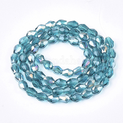 Chapelets de perles en verre électroplaqué&nbsp;EGLA-T013-05C-1