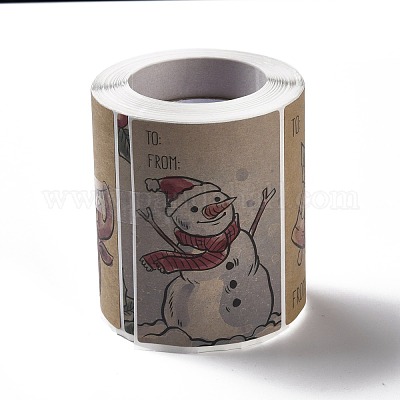 Autocollants d'étiquette de cadeau de Noël,250pcs/Rolls Noël Auto-adhésif Cadeau  Autocollants pour Cadeau Noël Sac,Étiquette Autocollant Stickers,Noël