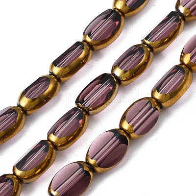 Chapelets de perles en verre électroplaqué&nbsp;EGLA-N008-015B-1