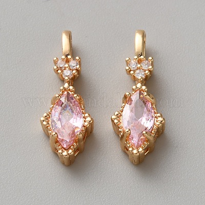 Латунные микро проложить кубического циркония подвески KK-WH0095-09B-1