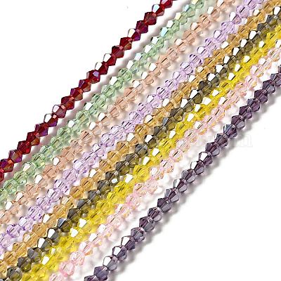 Прозрачные стеклянные бусины гальваническим пряди EGLA-S056-4mm-15-1