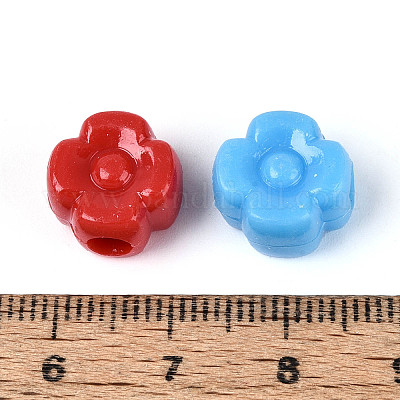 Пластиковые бусины в виде цветка с одним лепестком&nbsp;KY-T041-25M-1