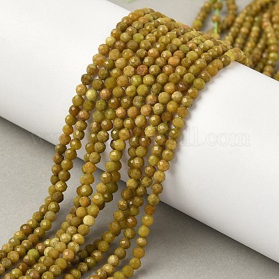 Нити натуральных желто-зеленых опаловых бусин&nbsp;G-D306-A06-3mm-1