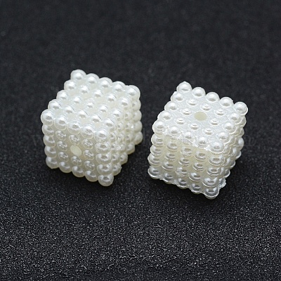 Perles d'imitation perles en plastique ABS&nbsp;OACR-A009-02A-01-1