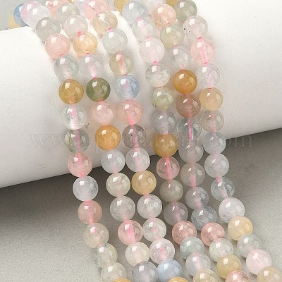 Круглый природных Morganite шарик нити&nbsp;G-L425-30-6mm-1