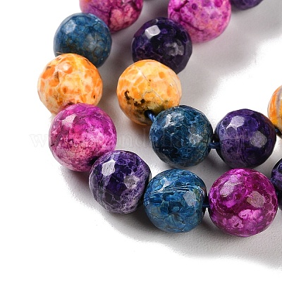 Naturelles feu crépitent agate perles brins&nbsp;G-M437-A01-01B-1