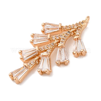 Латунные микропаве прозрачные подвески с фианитом KK-C076-19G-1