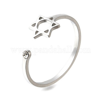 Кольца-манжеты из нержавеющей стали 304 с микропаве из кубического циркония&nbsp;LS-RJEW-S628-02P-1