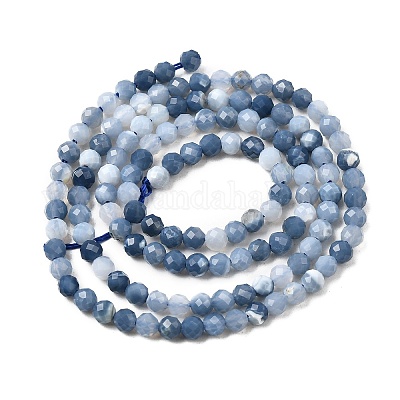 Натуральные синие опаловые бусы&nbsp;G-P603-C-3mm-04-1