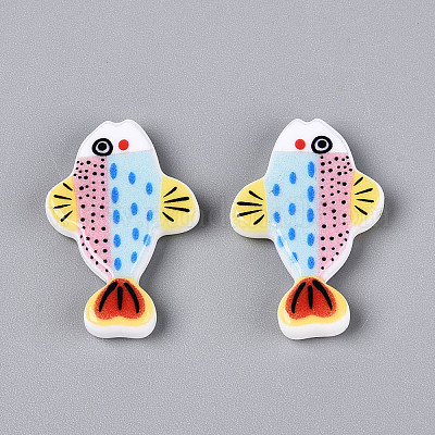 Печатные непрозрачные бусины из смолы&nbsp;RESI-N043-23A-1