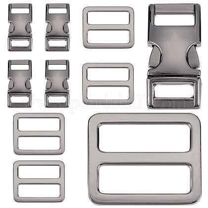 Gorgecraft 10pcs 2 Style Legierung verstellbare seitliche Schnellverschlussschnallen FIND-GF0002-27A-1