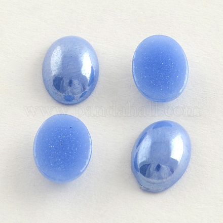 Pearlized Plated Opaque Glass Cabochons PORC-S804-4x6-10-1