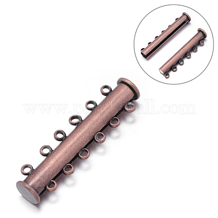 6-Stränge 12-Löcher Rohr Messing Magnet Gleitverschluß Spangen KK-D476-R-NF-1
