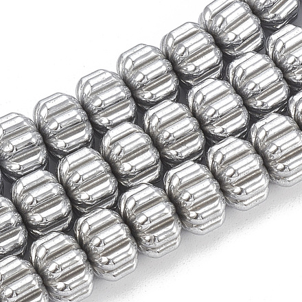 Electroplate Non-magnetic Synthetic Hematite Corrugated Beads Strands G-T061-108K-1