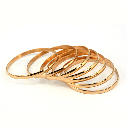 201 Stainless Steel Bangle Sets BJEW-O115-62G-1