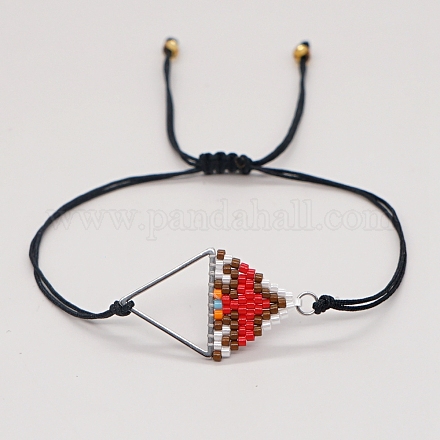 Rhombus Loom Pattern MIYUKI Seed Beads Bracelets for Women BJEW-C011-36F-1