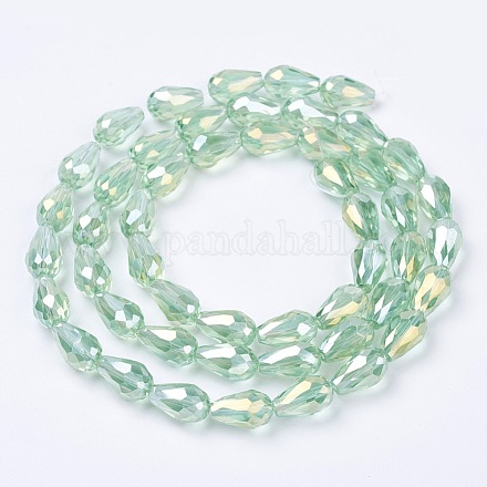 Electroplate Glass Beads Strands EGLA-D015-15x10mm-29-1