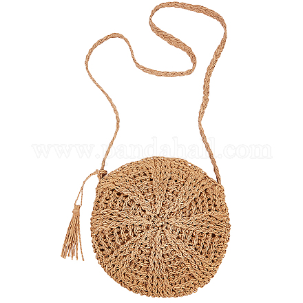 1 шт. трикотажные сумки через плечо из папируса и хлопка AJEW-BBC0002-27A-1