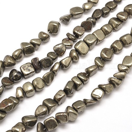 Pépites de pyrite naturelles perles brins G-I125-82-1