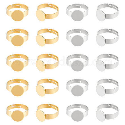 20 шт. 2 стиля регулируемых колец для пальцев из нержавеющей стали 304 STAS-UN0057-19A-1