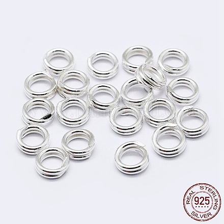 925 серебряное разделенное кольцо для прыжков STER-F036-01S-0.6x5mm-1