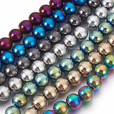 Chapelets de perles en hématite synthétique sans magnétiques G-F585-D-12mm-1