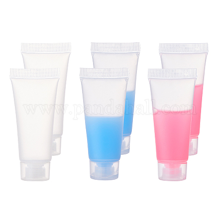BENECREAT 30 Pack 10ml/0.34oz Mini Plastic Squeezable Lip Gloss Tubes Empty Refillable Tubes for Lotion MRMJ-WH0037-01A-1