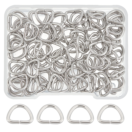 DICOSMETIC 100pcs 11mm 304 Stainless Steel D Rings D Shaped Buckle Clasps Semi-Circular D Rings for Webbing Strapping Bags Garment Accessories Findings STAS-DC0003-73-1
