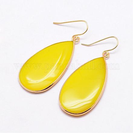 Glass Dangle Earrings EJEW-L179-02A-1