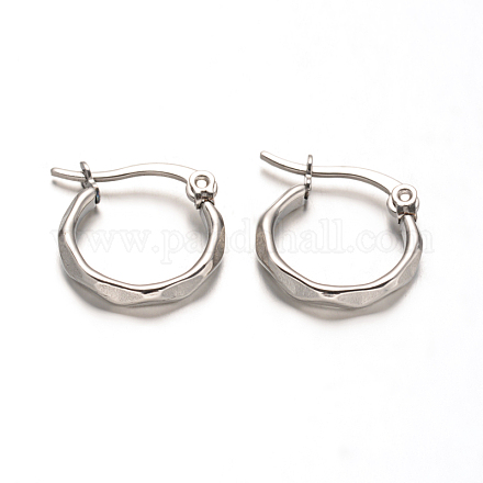 304 Stainless Steel Hoop Earrings EJEW-D195-P-1