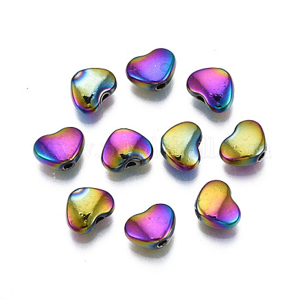 Perlas de aleación de color arco iris chapado en estante PALLOY-S180-335-1