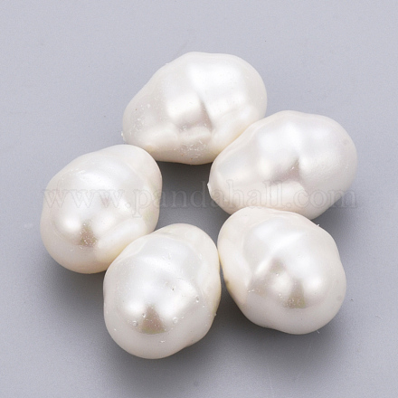 Spray Painted Shell Pearl Beads BSHE-Q031-10-1