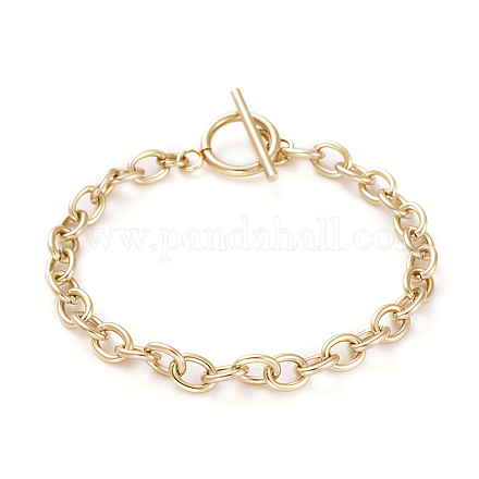 Unisex 304 Stainless Steel Cable Chain Bracelets BJEW-P245-39G-1