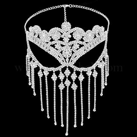AHANDMAKER Fringe Masquerade Mask for Women AJEW-WH0312-35S-1