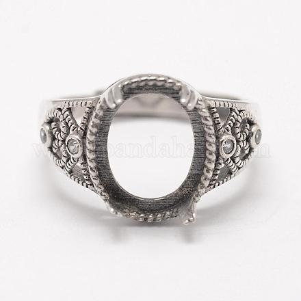 Adjustable Thai 925 Sterling Silver Finger Ring Components STER-L051-014AS-1