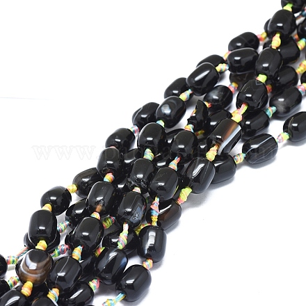 Fili di perline di agata naturale / agata a strisce G-L544-063A-01-1